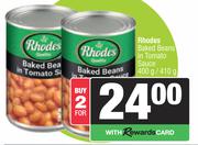 Rhodes Baked Beans In Tomato Sauce-For 2 x 400g/410g