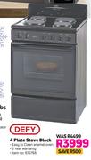 Defy 4 Plate Stove (Black)