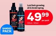 Laxi Hair Growing Oil & Braid Spray Banded Pack-125ml + 125ml Per Pack