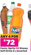 Fanta, Sprite Or Stoney Soft Drink Assorted-For 4 x 2L