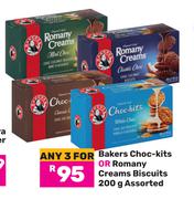 Bakers Choc Kits Or Romany Creams Biscuits Assorted-For 3 x 200g