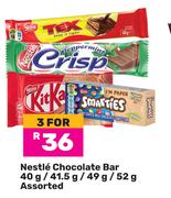 Nestle Chocolate Bar Assorted-For 3 x 40g/41.5g/49g/52g