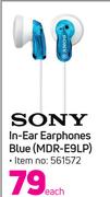 Sony In Ear Earphones Blue MDR-E9LP