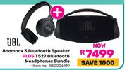 JBL Boombox 3 BT Speaker Plus T527 BT Headphones Bundle