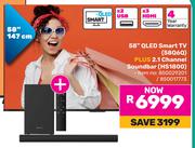 Hisense 58" QLED Smart TV 58Q6Q Plus 2.1 Channel Soundbar HS1800