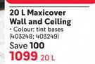 Dulux Maxicover Wall And Ceiling (Tinting Base)-20Ltr