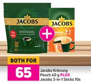 Jacobs Kronung Pouch 40g Plus Jacobs 3 In 1 Sticks 10s-Both For