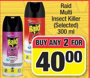 Raid Multi Insect Killer-For Any 2 x 300ml