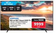 Samsung 165cm (65") Smart UHD TV UA65DU7000KXXA