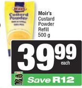 Moir's Custard Powder Refill-500g Each