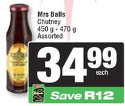Mrs Balls Chutney Assorted-450g-470g Each