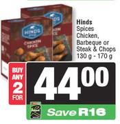   Hinds Spices Chicken, Barbeque Or Steak & Chops-For 2 x 130g-170g