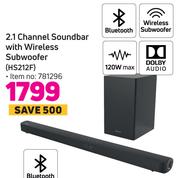 Hisense 2.1 Channel Soundbar With Wireless Subwoofer HS212F
