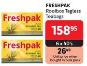 Freshpak Rooibos Tagless Teabags-6 x 40's
