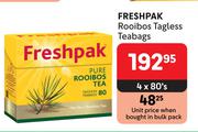 Freshpak Rooibos Tagless Teabags-4 x 80's