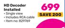 Dstv HD Decoder Installed