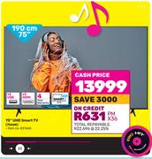 Hisense 75" (190cm) UHD Smart TV 75A6K