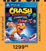 Crash Bandicoot It's About Time Game For PS4