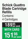 Schick Quattro Blade Cartridge Refills-Per Pack