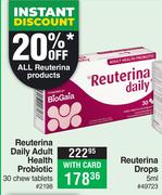 Reuterina Daily Adult Health Probiotic 30 Chew Tablets