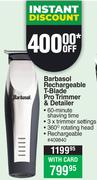 Barbasol Rechargeable T-Blade Pro Trimmer & Detailer