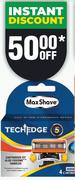Max Shave Tech Edge 5 Cartridges 4 Pack-Per Pack