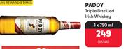 Paddy Triple Distilled Irish Whiskey 63146-1 x750ml