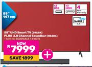 Hisense 58"(147cm) UHD Smart TV 58A6N Plus 2.0 Channel Soundbar HS204