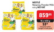 Nestle Nespray Powder Milk-16 x 400g