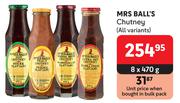 Mrs Ball's Chutney (All Variants)-8 x 470g