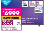 Hisense 146cm (58") UHD Smart TV 58A6K