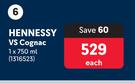 Hennessy VS Cognac-750ml Each