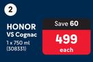 Honor VS Cognac-750ml Each