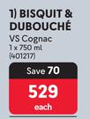 Bisquit & Dubouche VS Cognac-750ml Each