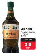 Klipdrift Premium Brandy-750ml Each