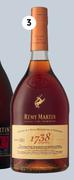 Remy Martin 1738 Fine Champagne Cognac-750ml Each