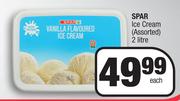 Spar Ice Cream Assorted-2 Litre Each