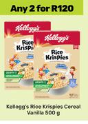 Kellogg's Rice Krispies Cereal Vanilla-For Any 2 x 500g