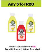Robertsons Essence Or Food Colourant Assorted-For Any 3 x 40ml