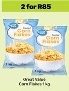 Great Value Corn Flakes-For 2 x 1Kg    