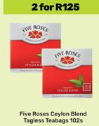 Five Roses Ceylon Blend Tagless Teabags-For 2 x 102s