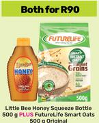 Little Bee Honey Squeeze Bottle 500g Plus Future Life Smart Oats Original 500g-Both For