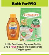 Little Bee Honey Squeeze Bottle 375g Plus Futurelife Instant Oats Original 700g-Both For