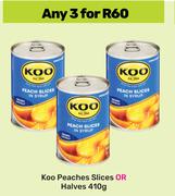 Koo Peaches Slices Or Halves-For 3 x 410g