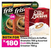 Frisco Chicory & Coffee Granules 750g Plus Ellis Brown Creamer 750g-Both For