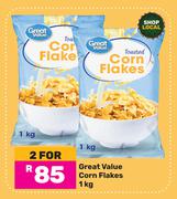Great Value Corn Flakes-For 2 x 1Kg