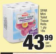 Spar Mini Toilet Tissue Rolls 1 Ply-18s Per Pack