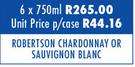 Robertson Chardonay Or Sauvignon Blanc-6 x 750ml