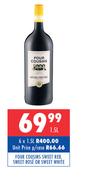 Four Cousins Sweet Red, Sweet Rose Or Sweet White-6 x 1.5L