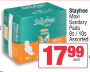Stayfree Maxi Sanitary Pads Assorted-8s/10s Pack Each